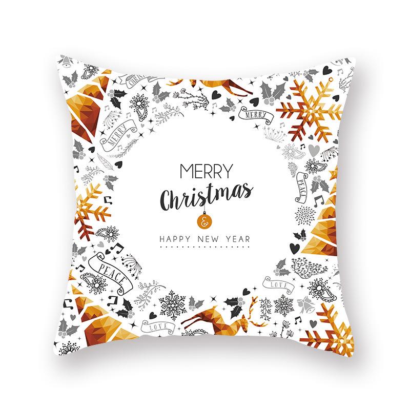 2024 New Christmas Golden Pillow Cover Sofa Car Office Seat Cushion  Bedroom Room  Year Home Decoration Holiday Gift