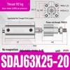 Adjustable Stroke Pneumatic Thin Cylinder - Piston Rod Sizes: 16/20/25/32/40/63