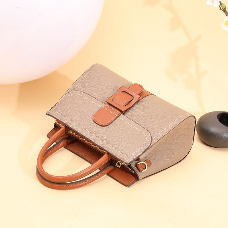 Summer High Quality Texture European and American Style Crocodile Pattern Color Blocking Versatile Women's Bag Shoulder Bag Crossbody Handbag