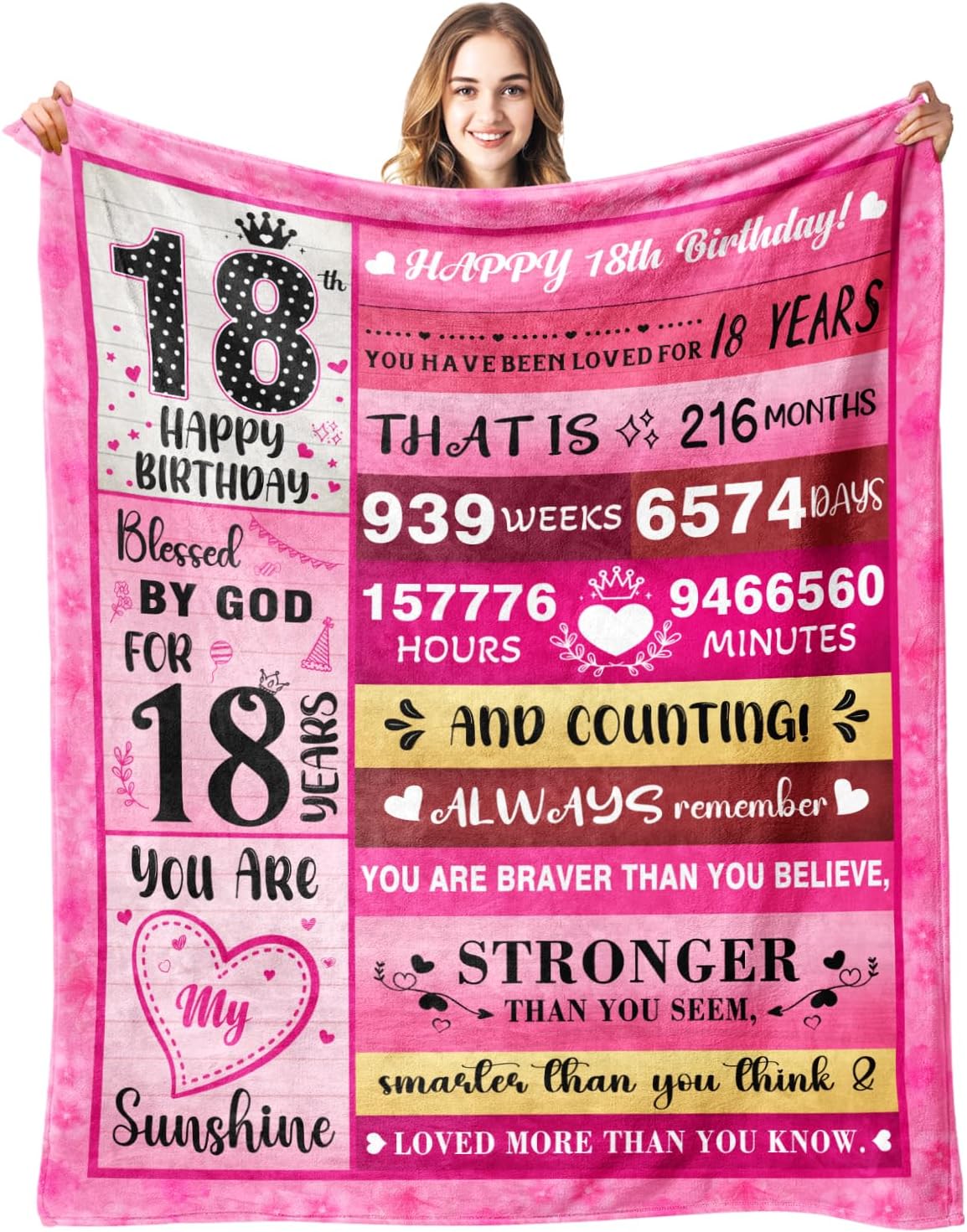 13 Year Old Girl Gifts - 13th Birthday Gifts for Girls - Bday Blanket for 13-Year Old-Girl - 13th Birthday Decorations for Girls 130x150cm