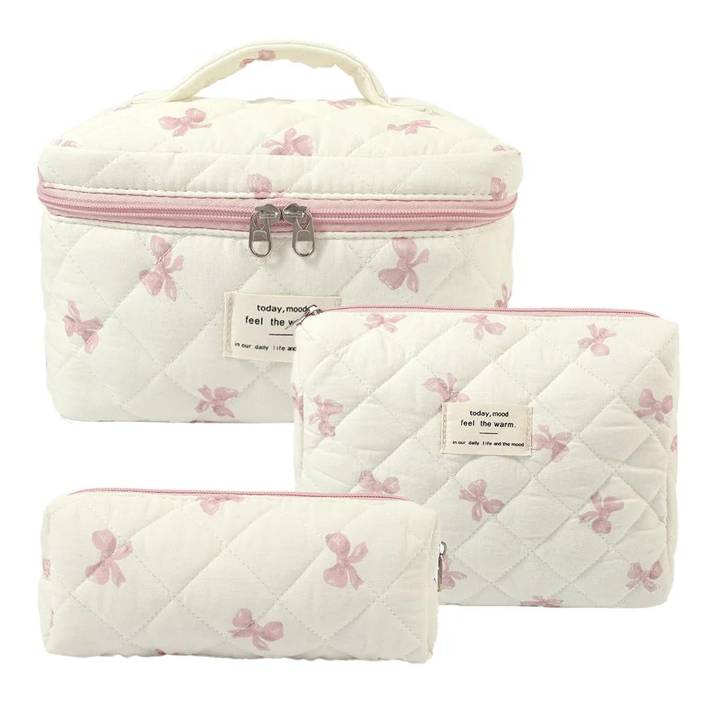 

1pcs Cute Flowers Cotton Makeup Bag Women Zipper Cosmetic Organizer Cloth Handbag Box Shape Portable Toiletry Case for Girls 19x8x6cm