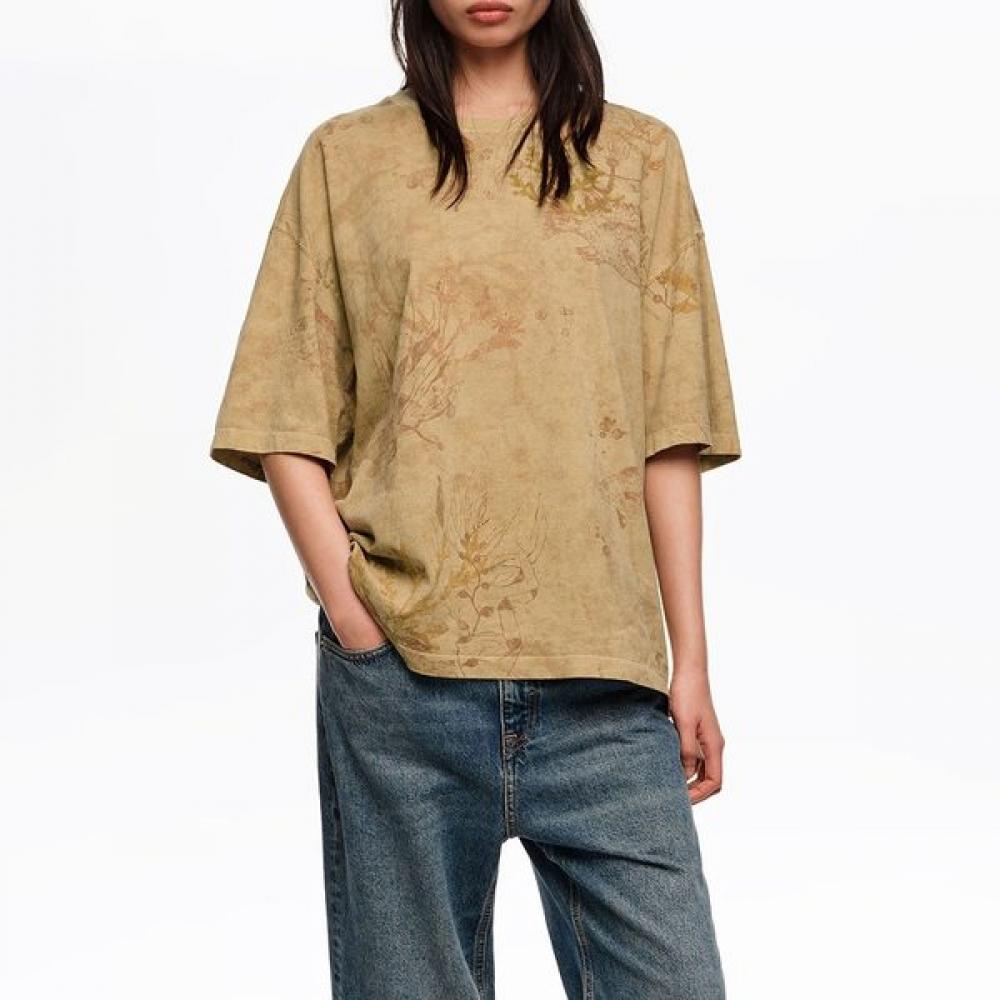 Bimba Y Lola UnderwaTer Faded PrinT T shirT Brown b265awT027brb Brown/XS