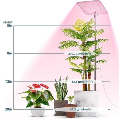 Lampada da crescita telescopica con timer di accensione/spegnimento automatico, altezza regolabile, LED a spettro completo, lampada per piante, lampada per crescita con 3 livelli di luminosità dimmerabile per piante da interno