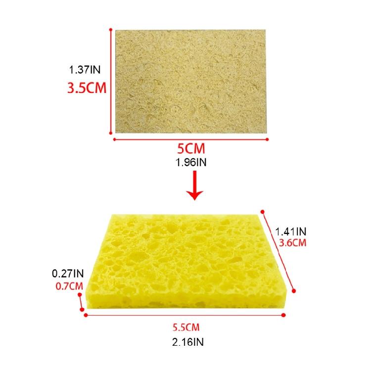Yellow Soldering Cleaning Sponge Cleaner for Electric Welding Accessory 10pcs