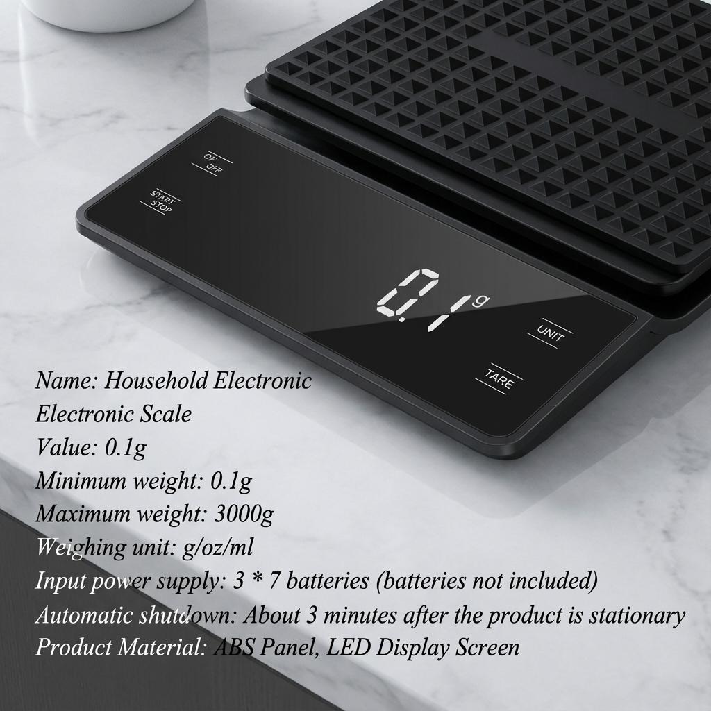 3kg/0.1g Zamanlayıcılı Kahve Tartısı Mutfak Aletleri Dijital Çok Fonksiyonlu Tartı Pour Over Damlama Espresso Tartısı LCD Ekran