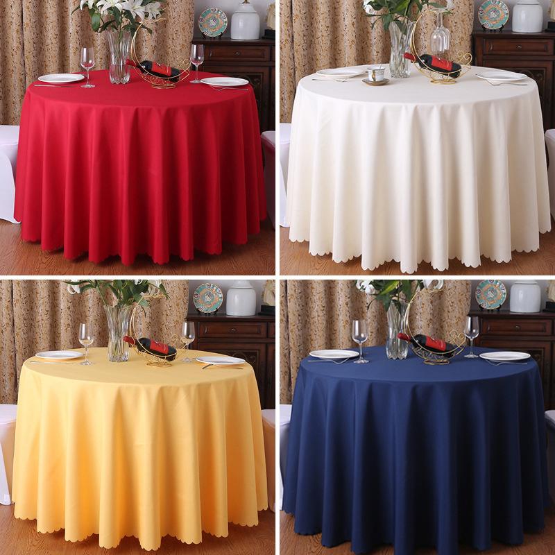 White Polyester Round Tablecloth For Home Banquet Wedding Events Solid Color Circular Table Cover Elegant Table Linen For Dining Room Celebration