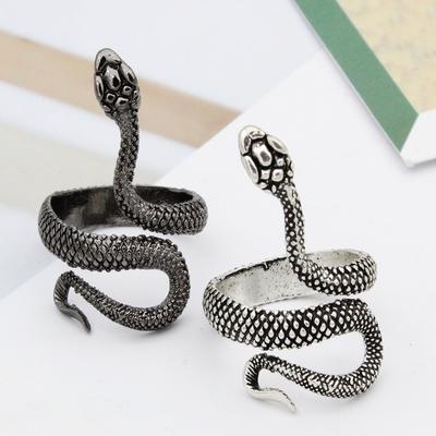 Stylish Punk Men Women Snake Shape Adjustable Opening Finger Ring Party Jewelry Accessories Gifts