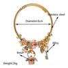 Women Rhinestone Angel Key Star Pendant Adjustable Bracelet