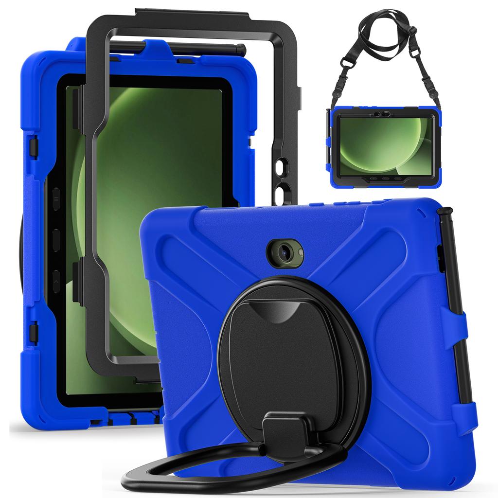 For Samsung Galaxy Tab Active5 Pro X350/X356B/Active Pro T540/T545/T547/Active4 Pro Case with Shoulder Strap TPU + PC + Silicone Kicks
