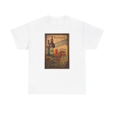 Vintage Holenderskie Piwo Bierbrouwerij Maatschappij Unisex Ciężka Bawełniana Koszulka Topy Tee