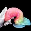 Candy Color Luminous Dildo Fluorescent Mixed Color Dildo Soft Alien Anal Plug Potřeby pro ženy pro dospělé sexuální hračky Tekuté
