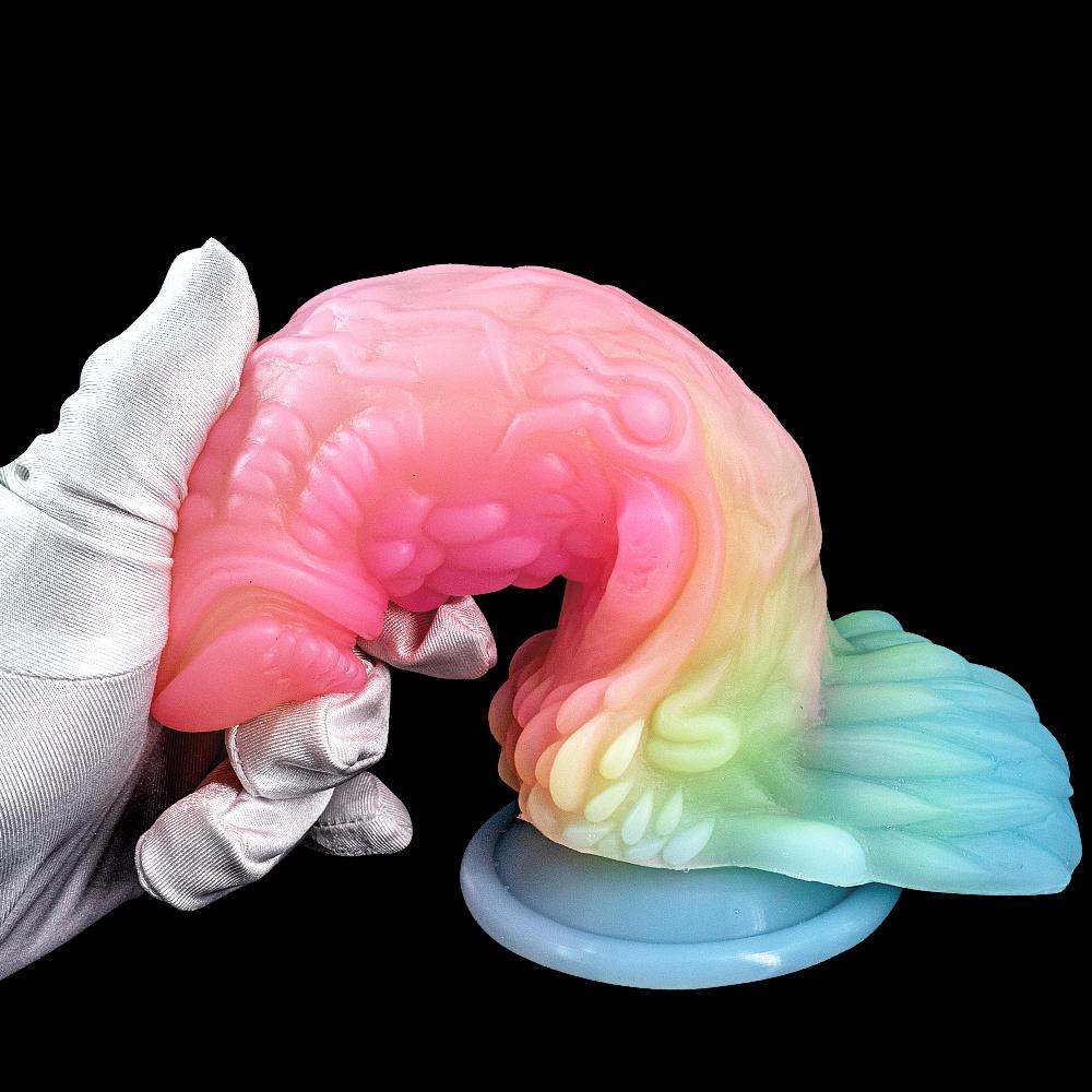 Candy Color Luminous Dildo Fluorescent Mixed Color Dildo Soft Alien Anal Plug Potřeby pro ženy pro dospělé sexuální hračky Tekuté