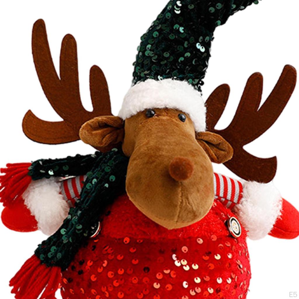 Christmas Doll Statue Collectible for Home Decor Gift Figurine Plush Ornament Hallway