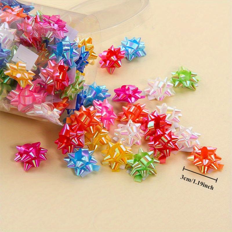 100pcs/bottle, Mini Bow for Gift Wrapping, 2.5cm, Shiny Plastic Bow, for Valentine's Day, Birthdays and Weddings, Perfect for Party, Bridal Shower