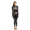 Iootiany Halloween Horror Skull 3d Printed Bodysuit Day Of The Dead Role Playing Costume Skeleton Stretch Tights Adult Bodysuit