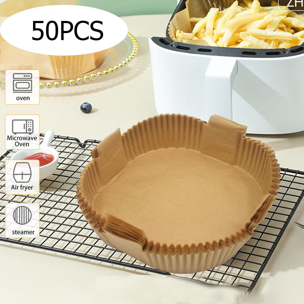 Air Fryer Disposable Paper Liner with Handle Oil-proof Paper Non-stick Mat Microwave Oven Kitchen Accessories