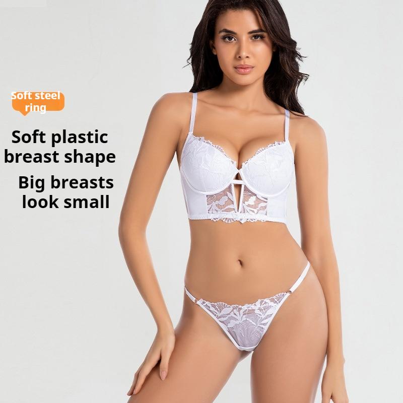 French Herringbone Vest Bra Set Bra for Large Breasts Breast Reduction Bra Sexy and Comfortable Panties