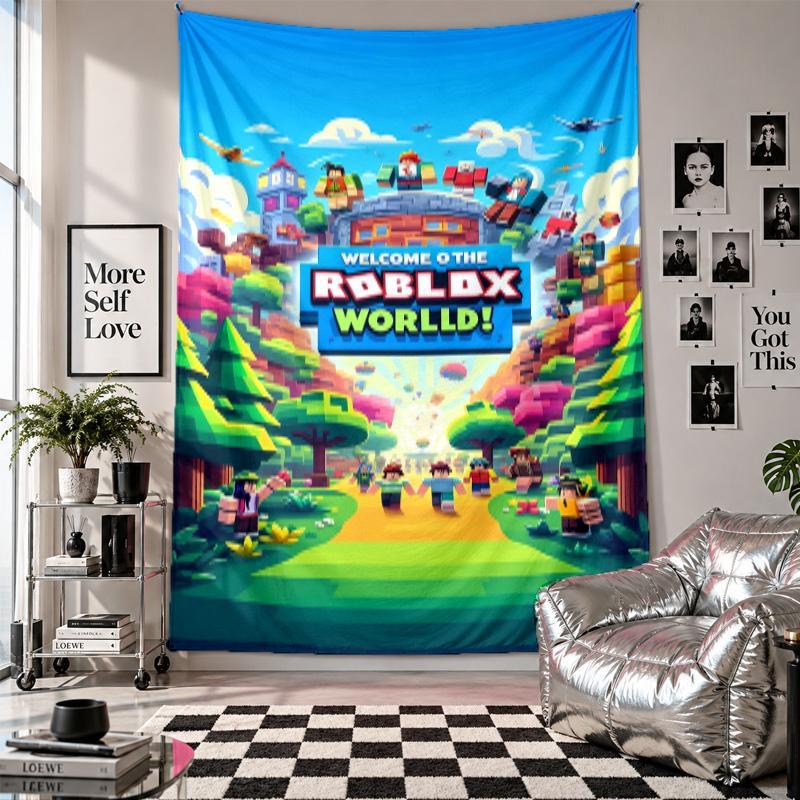 Wall TapestryRoblox Art Hanging Cloth Decorative Background Cover for Room Decoration