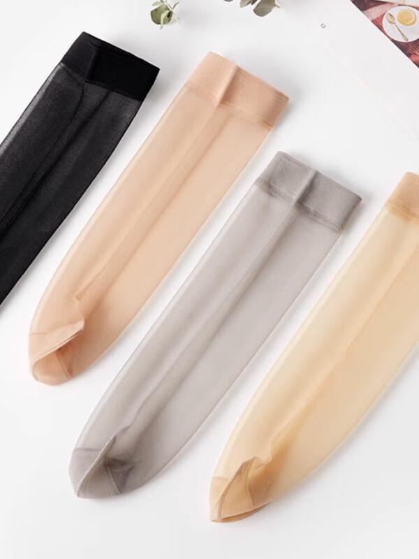 LangSha Women's Sheer Crystal Silk Mid-Calf Socks - 20-Pair Multi-Pack