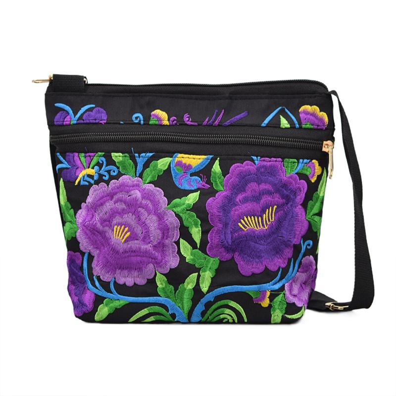 

Ethnic Canvas Embroidered Crossbody Bag Retro Embroidery Shoulder Bag Women s Handbags Cell Phone Coin Purse Women Gifts фіолетовий