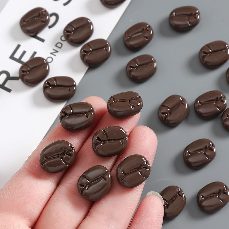 150 Pcs Artificial Coffee Beans, Simulation Resin Mini Faux Coffee Beans Artificial Plant for Home Kitchen Cafe Shop Cabinet Display Photography