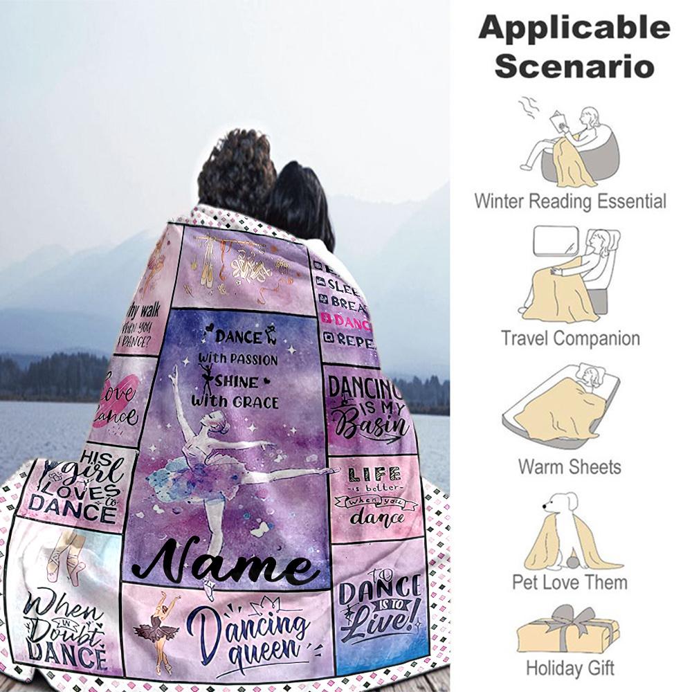 Dancer11 Customize Your Name Blanket Multi-purpose Personalized Blanket Soft & Cozy Great for Couch Livingroom Bed Nap All-Season Use