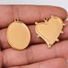 6pcs/lot Stainless Steel Charms Heart Round Irregular Blank Cabochon Pendant Base Diy Resin Cameo Jewelry Making