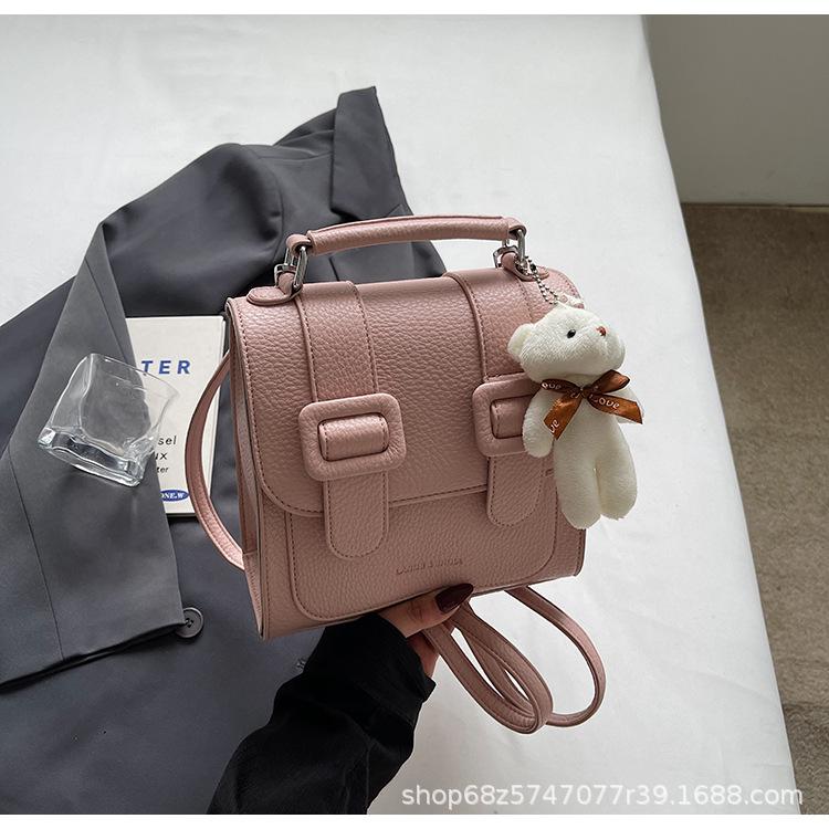 Premium Texture Foreign Style Cambridge Bag Women's 2025 New College Style Contrasting Color Backpack Commuter Shoulder Messenger Bag