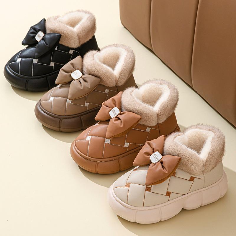 Nová zimní taška na patě bavlněné boty dámské vysoký podpatek tlustá podrážka voděodolné a protiskluzové vnitřní domácí teplé módní bavlněné boty venkovní nošení