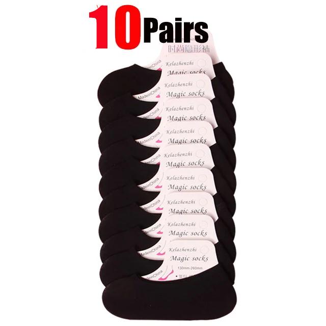 10/20pairs Non-slip Invisible Socks Slippers Seamless Ice Silk Ankle Boat Socks Summer Thin Solid Casual Breathable No Show Sock