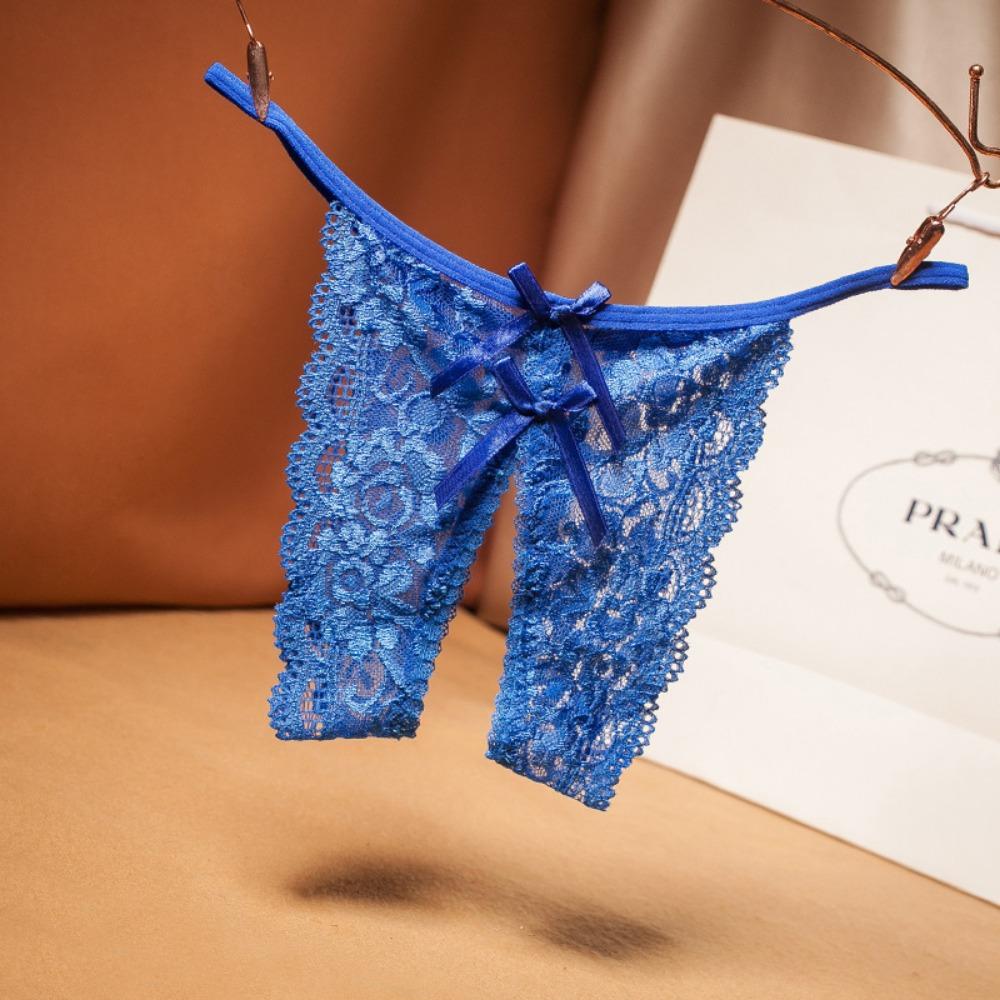 Sexy Big Crotch Thong Ladies Transparent Lace Sexy Underwear Panties Open Crotch Panties
