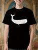  Pottwal Grafik Unisex T-Shirt - Schwarz mit Weißem Druck