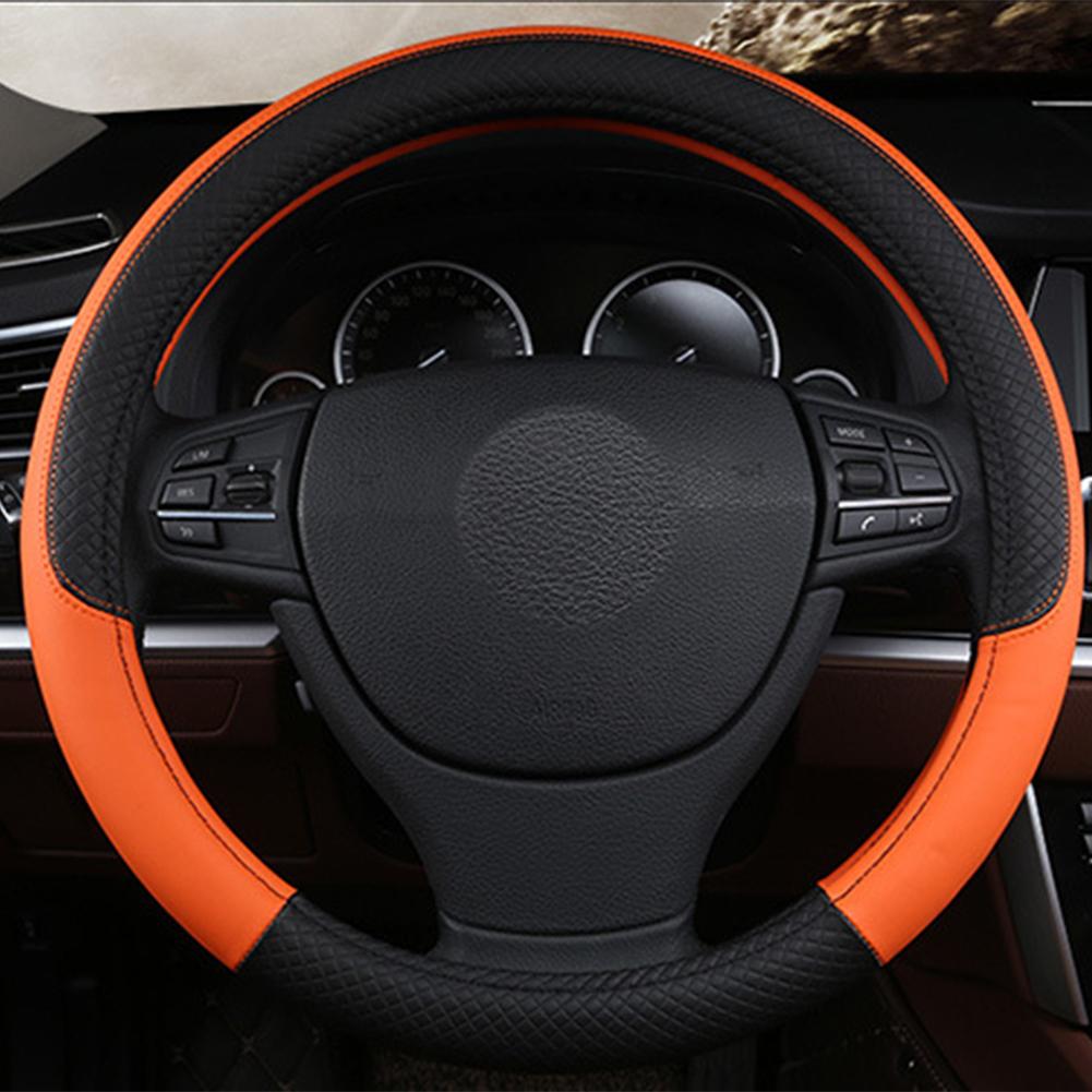 Artificial Leather Three-dimensional Embossed-car Without Inner Steering Wheel Cover Auto Parts For 37-38cm Steering Wheel