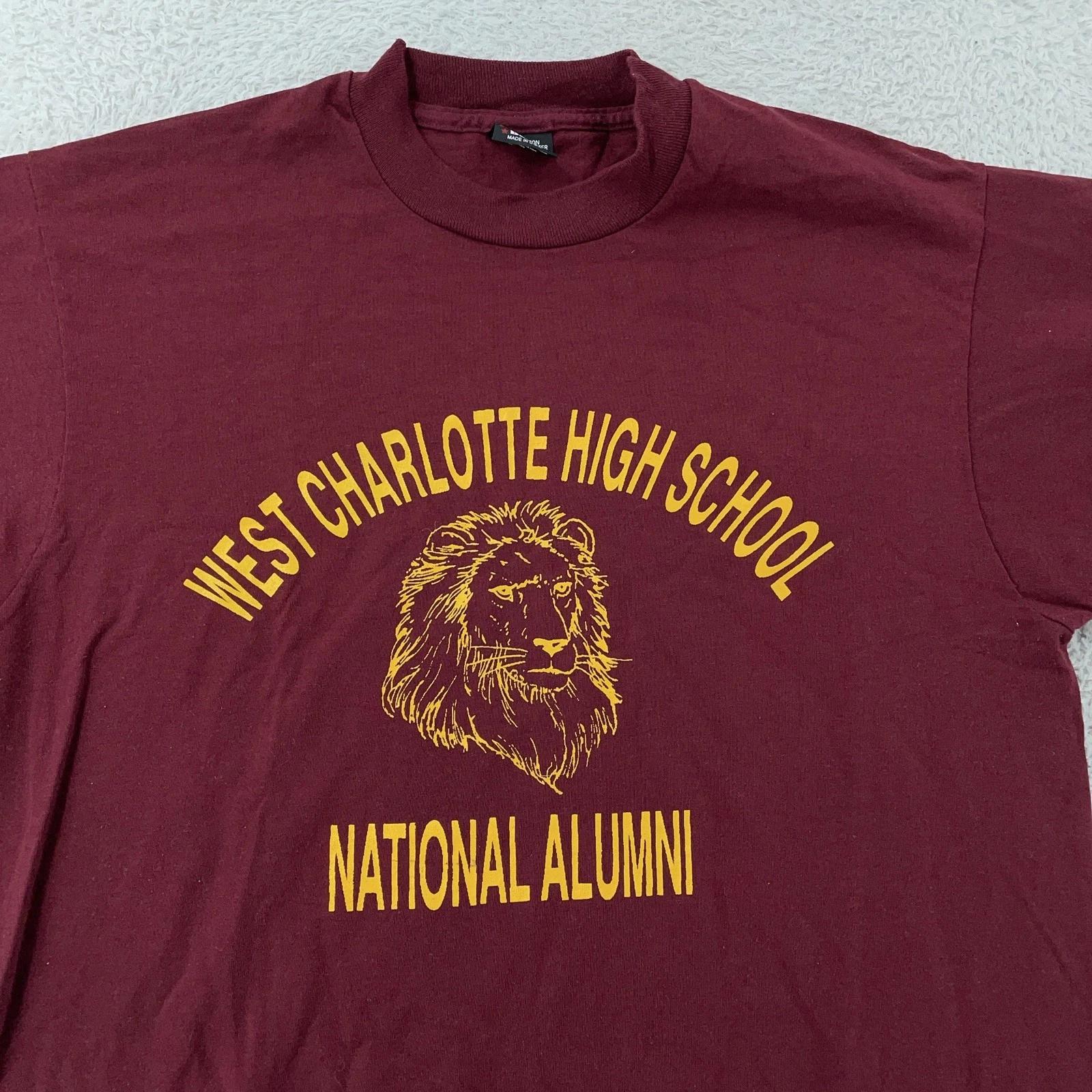 Vintage West Charlotte High School Alumni T-Shirt Mens Medium North Carolina 90s S