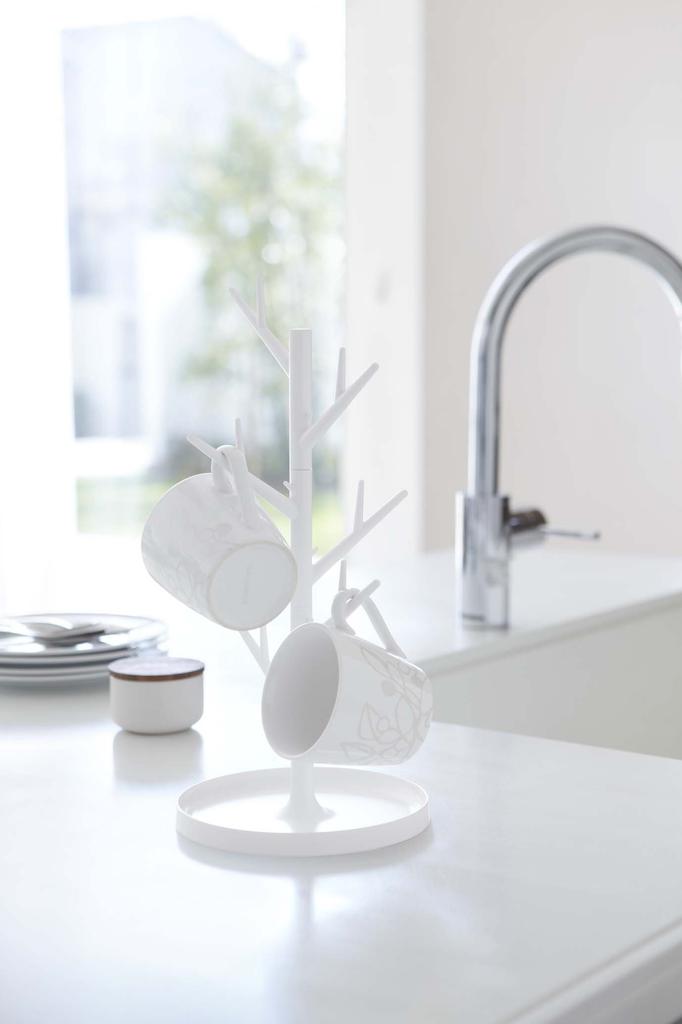 Yamazaki Glass Stand Branch White 7988