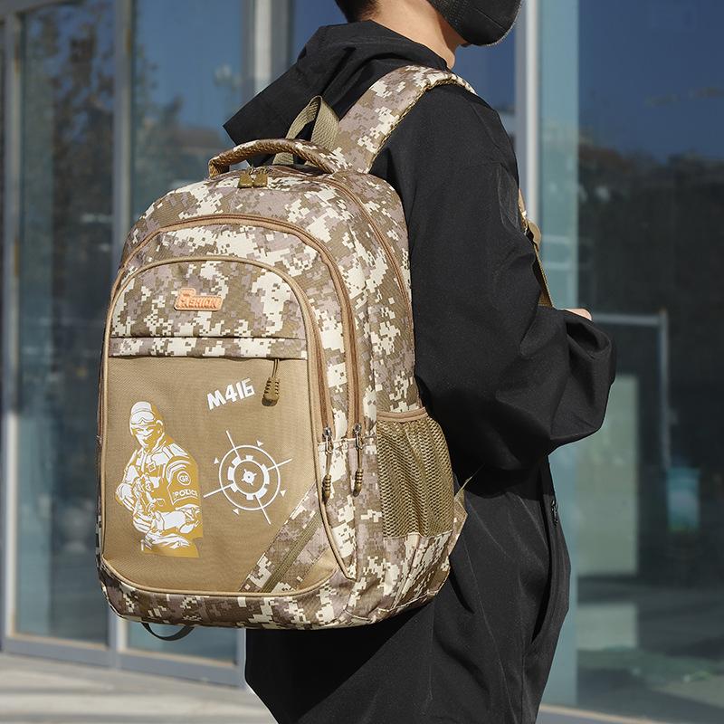Camouflage chicken three bag primary school backpack camouflage school bag male 1-3-6 grade backpack bag