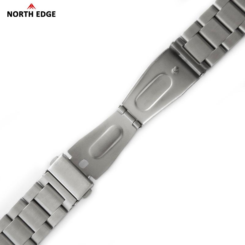 NORTH EDGE 24MM Rubber Watch Strap Titanium Alloy Compatible with TRITON-TI Durable Wristwatch Band