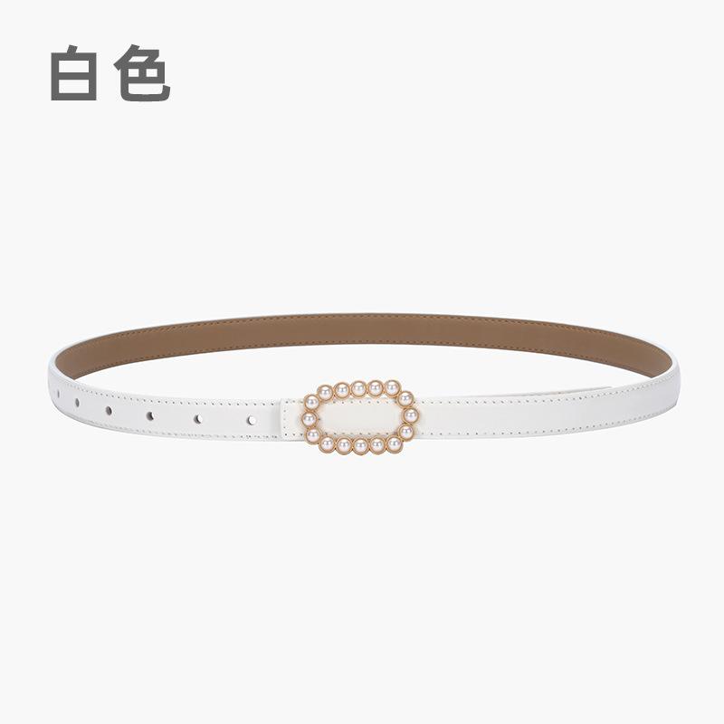 Belt Women'S Genuine Leather Cowhide Black Belt Fine Decoration Skirt Simple Suit Jeans Belt