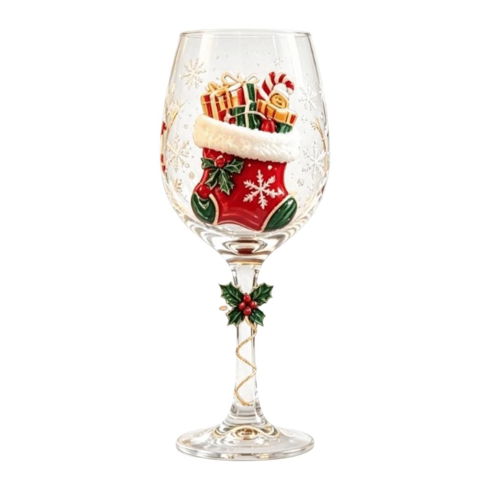 Glassware Santa Claus Christmas Wine Glass Elk Transparent Glass Goblet Snowman 3D Creative Tall Glass Christmas