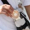 3-Speed Portable Handheld Fan - USB Rechargeable, Lightweight Wearable Design, Button Control for Indoor & Outdoor Use