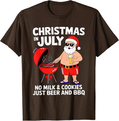 Santa No Milk Cookies Just Bbq Funny Christmas Unisex T-Shirt