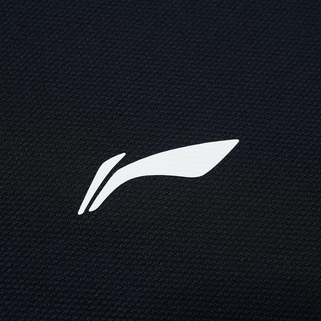 Li Ning Badminton Series Solid Color Logo Breathable Quick-Dry Polo Shirt Unisex Tops Black APLR125-9