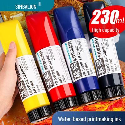 Lion Wasserbasierte Druckfarben-Set, 230 ml, Schwarz, Abwaschbar, für Blasgeformte Pappteller.