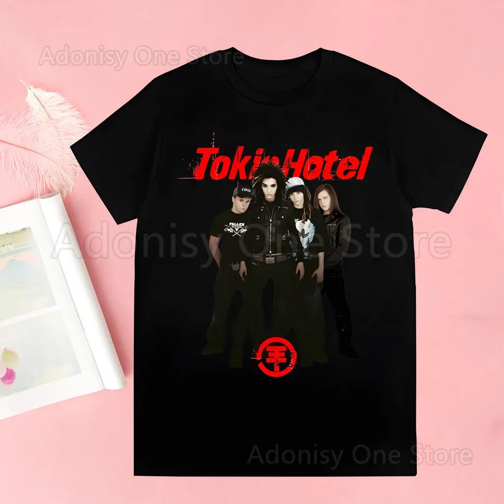 Rocková kapela Tokio Hotel Hudba Harajuku Potisk Unisex Tričko Unisex Ležérní košile Krátký rukáv Unisex Tričko Grafický potisk