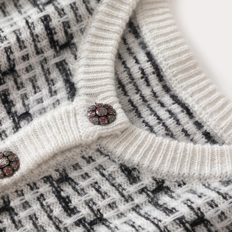 Lekasha Women's Cashmere Cardigan - Coco Style, Round Neck, Fashionable Knitwear for Autumn/Winter