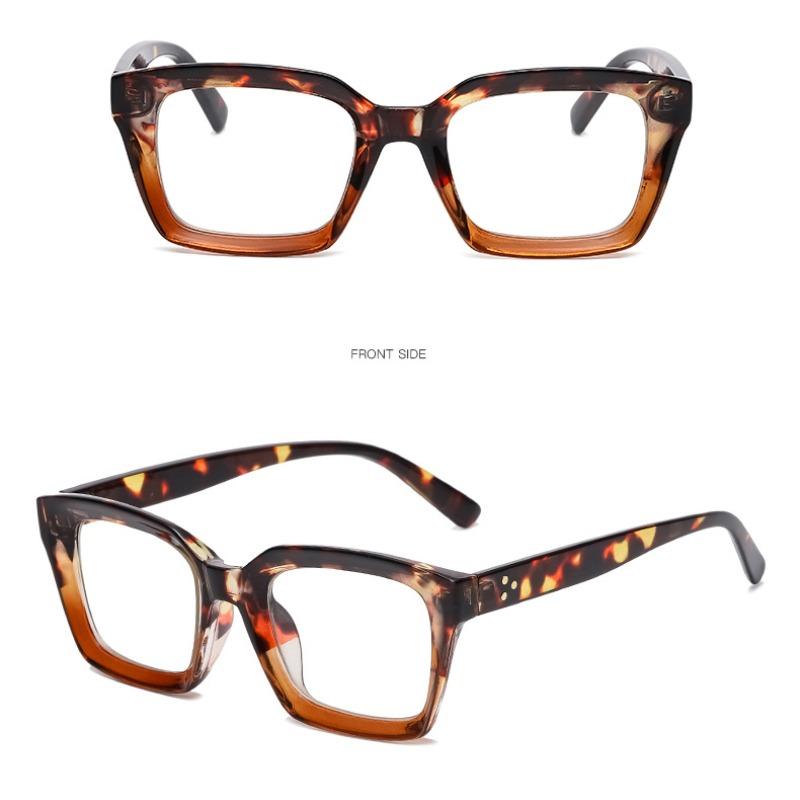 Monture Surdimensionnée Verres Clairs Lunettes de Lecture Anti Lumière Bleue Lunettes Carrées Vintage pour Presbytie Lunettes d'Ordinateur Anti Lumière Bleue Lunettes Unisexe