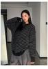 Unisex Retro Striped Oversized Pullover Sweater