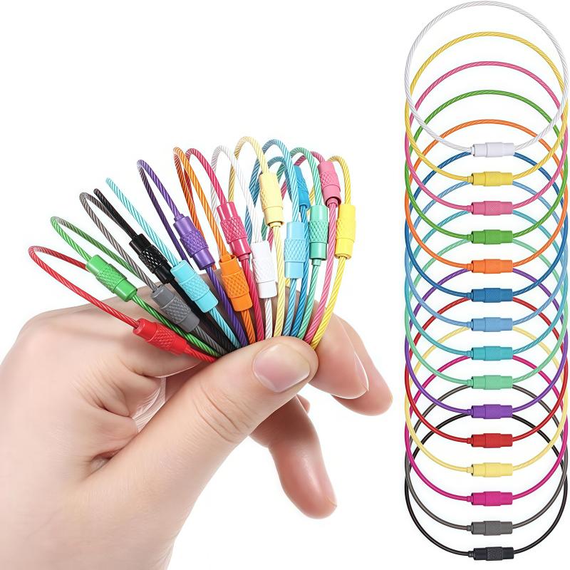 10Pcs Colorful Stainless Steel Luggage Tag Wire Clips Anti-Loose Secure Holders for Travel Suitcase Backpack Office Use