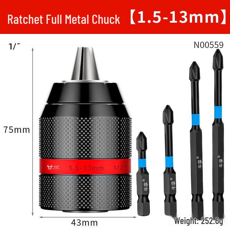 Universal Electric Drill & Screwdriver Converter: Self-Locking Ratchet Head