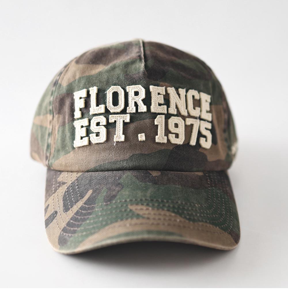 Fashion Hat Fashion Patch Alphabet Camouflage Soft Top Baseball Cap for Men and Women Couples Trendy Versatile Niche Personality Flat Brim Hat
